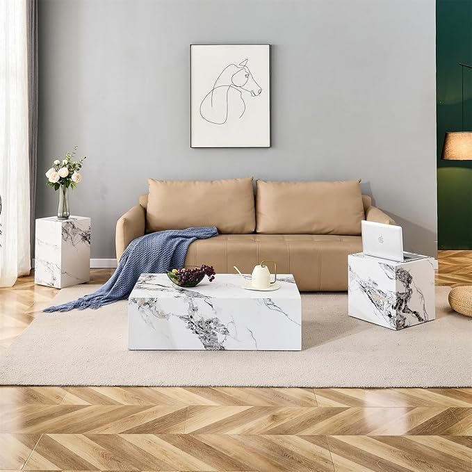 Coffee Table Set for 3, Living Room Table Set, Modern Coffee Table Set