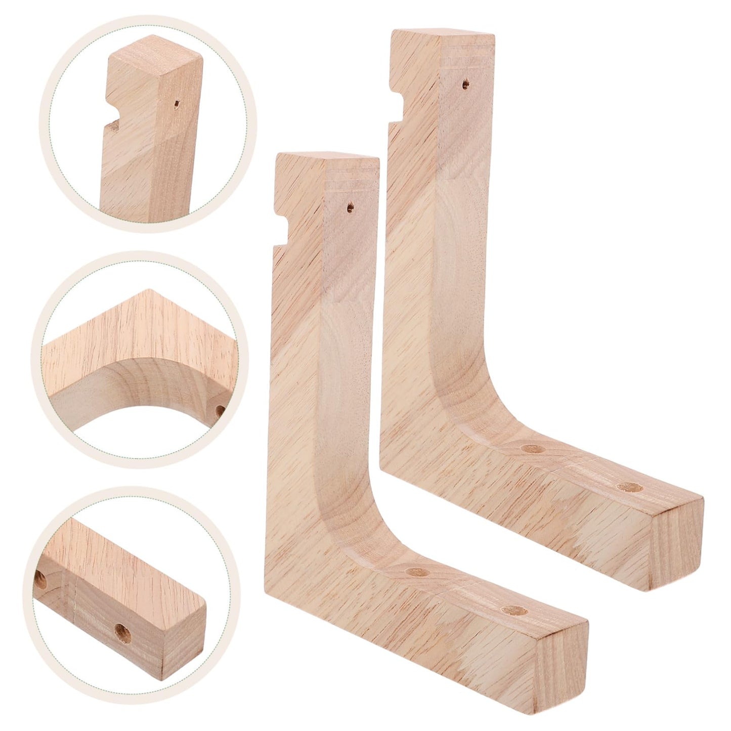 MERRYHAPY Wooden Plant Hangers Wall Hooks Heavy Duty Hanging Brackets 2pcs Natural Wood Color for Outdoor and Indoor Wall Hanging Plants