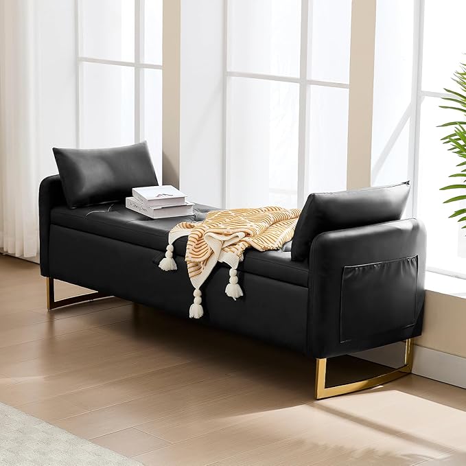 65" End of Bed Storage Bench, Modern Storage Benches