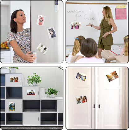 10PCS White Magnetic Picture Frames For 4 x 6'' Photos,Magnetic Pocket Picture Frames,Photo Magnets Sleeves,Suitable Home,Office,School & Refrigerator&Cabinet Locker