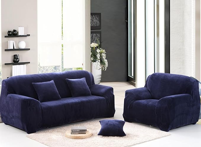 vctops 1-Piece Velvet Plush Stretch Chair Sofa Slipcover Soft Fuzzy Fluffy