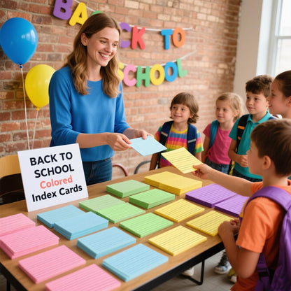 Koogel Index Cards 3x5, Colored Index Cards for Back to School, Heavy Weight Flash Ruled Note Card for Studying School Supplies College Office Home Note Taking, 34 Pack of 8, 272 Count, 8 Colors