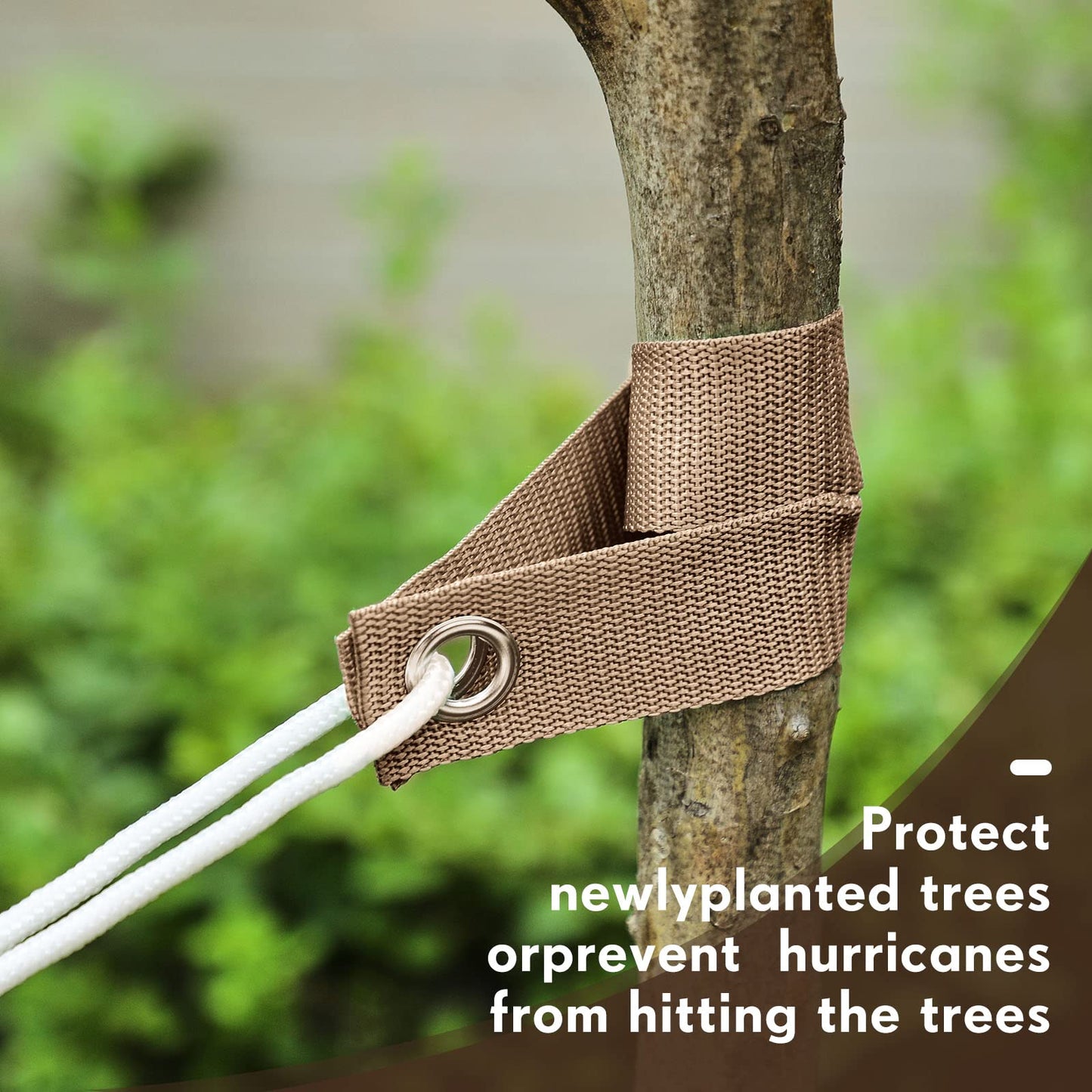 32 Pieces 15.74 Inches Tree Straps for Staking with Grommet Heavy Duty Tree and Plant Supports Stakes for Guying Staking Newly Planted Sapling Straight and Hurricane Protection (Wood Color)