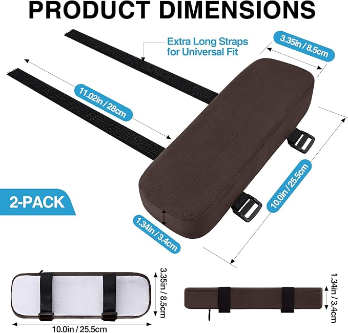 Smiry Ergonomic Office Chair Armrest Pads, Memory Foam Arm Rest Covers