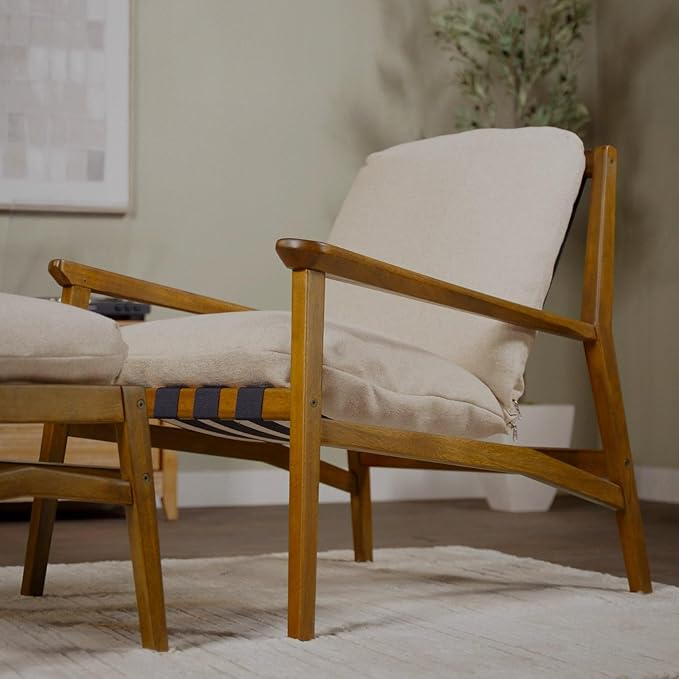 Grain Wood Furniture Solid Wood Mid Century Lounge Chair
