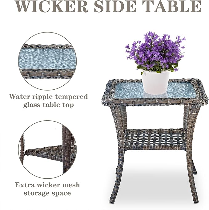 Belord Patio Wicker Chairs Swivel Rocker