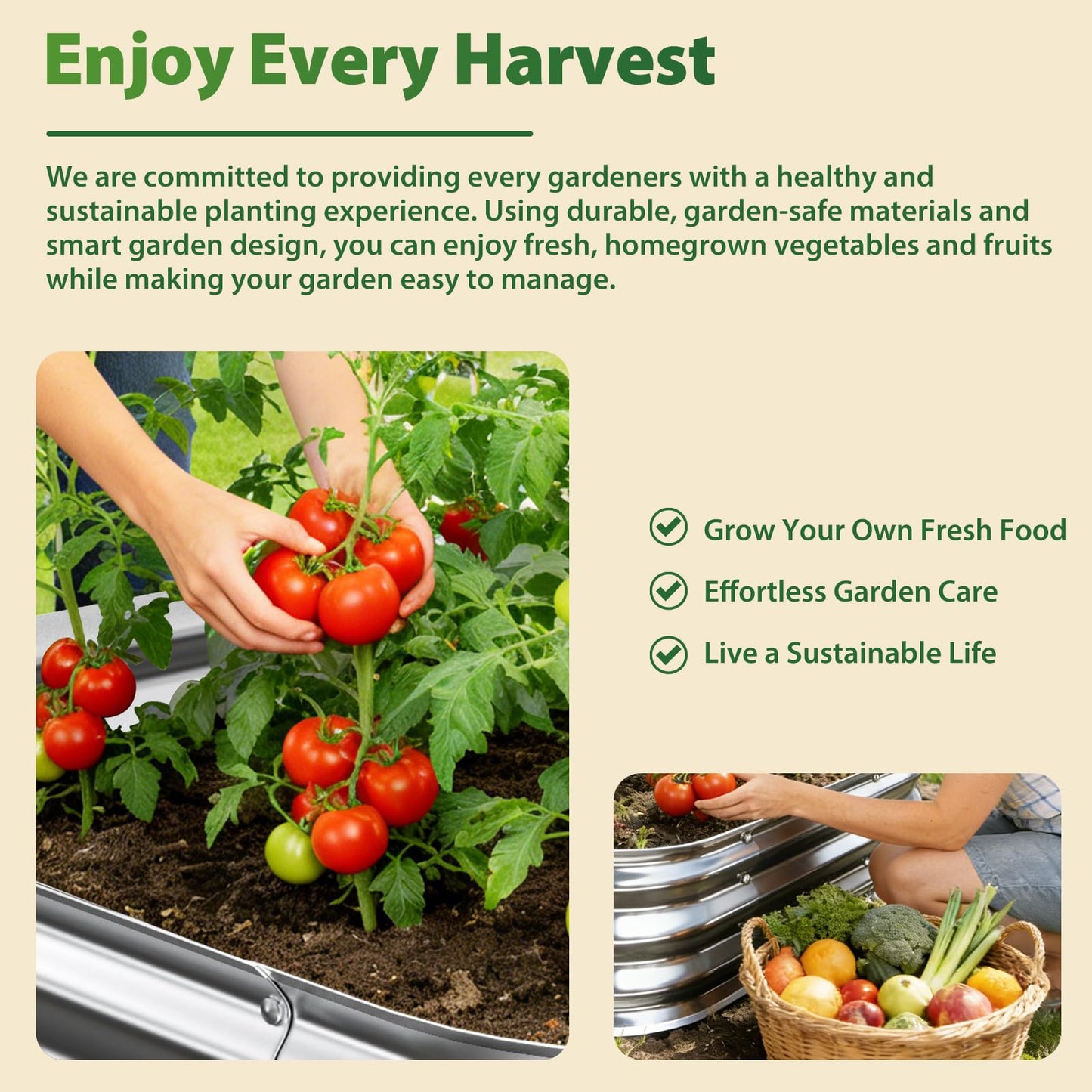 Galvanized Raised Garden Bed 3x3 ft, Heavy Duty Metal Planter Box for Vegetables, Flowers & Herbs, 12" Raised Outdoor Modular Gardening Bed, Above Ground Growing Container, Easy Assembly, Silver