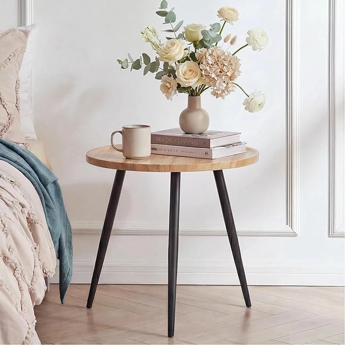 VECELO Modern Side Table, Round Small End Table, Exclusively Designed