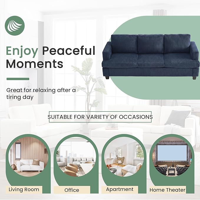 YOUDENOVA 2 Piece Set Comfy Sofa Couch, 3-Seater Sofa * 2