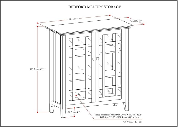 SIMPLIHOME Bedford Storage Cabinet