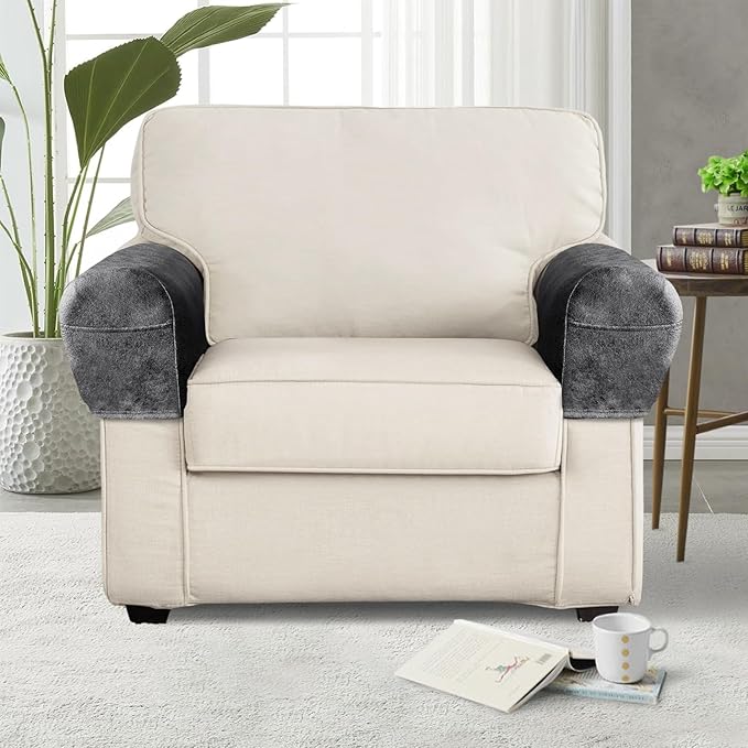 ANARACHON Leather Look Couch Arm Covers Set of 2 Armrest Covers
