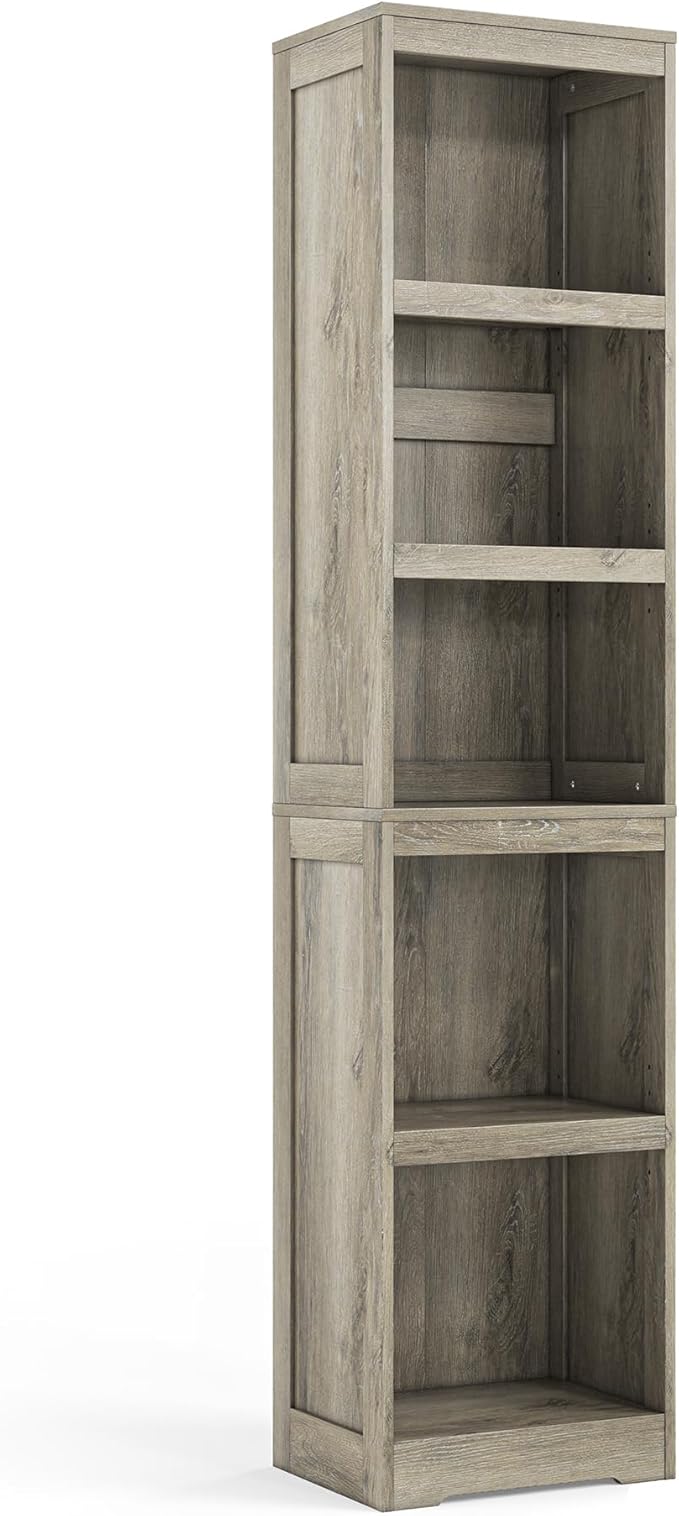 LINSY HOME 5-Shelf Bookcase, Narrow Bookshelves Floor Standing Storage Shelves