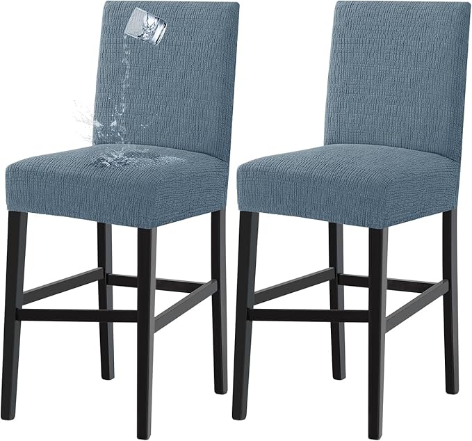 Turquoize 100% Waterproof Bar Stool Cover Stretch Washable Barstool Seat Covers