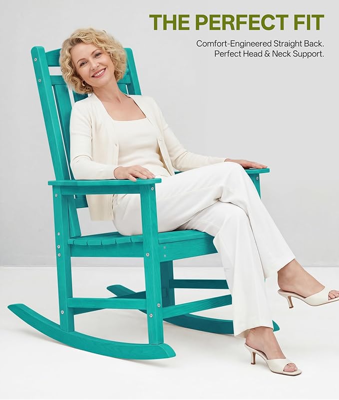 Outdoor Adirondack Rocking Chairs All-Weather HDPE Patio Rocker Chair