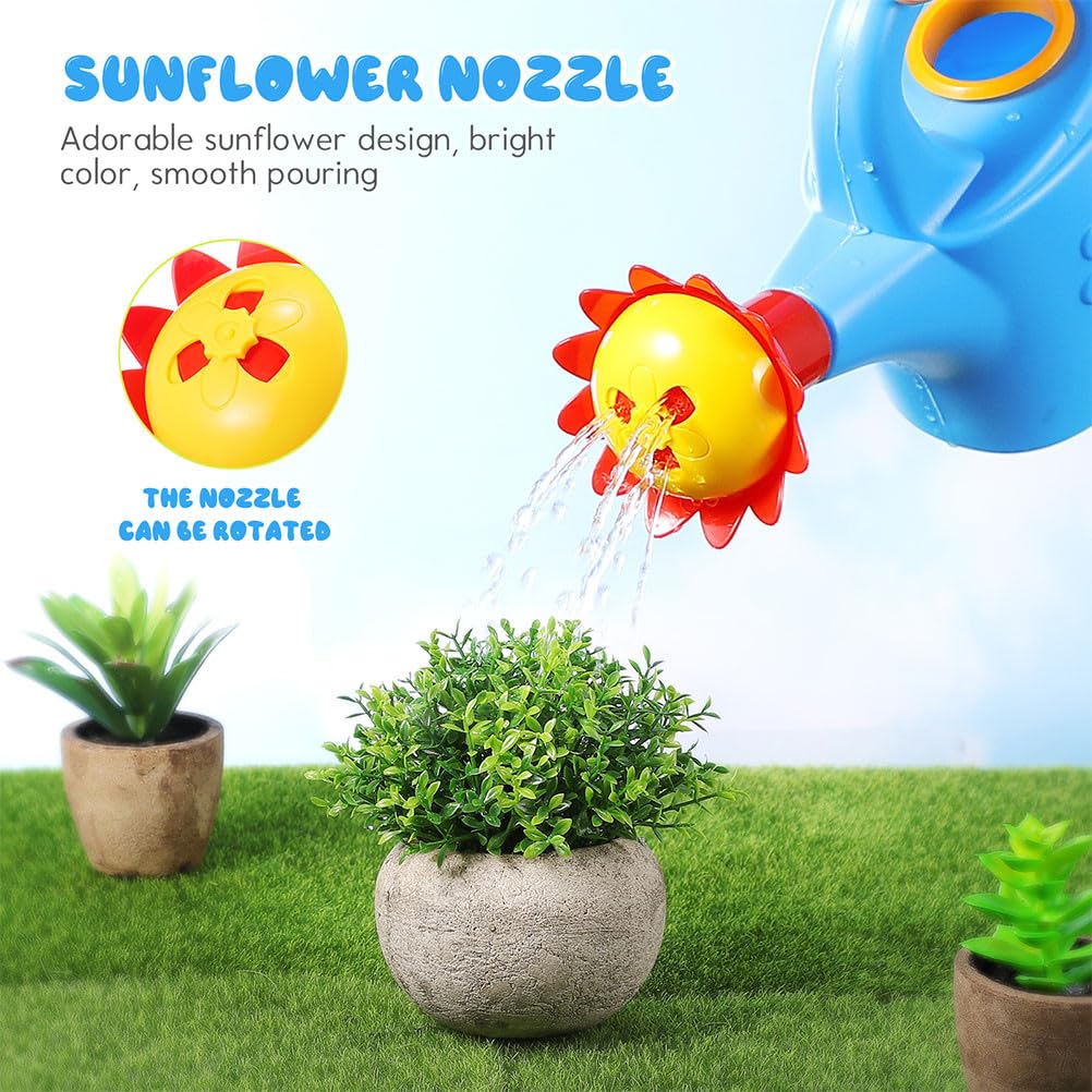 3 Pcs Kids Watering Can Toys, Mini Plastic Watering Can, Play House Garden Flower Water Pot for Toddlers, Outdoor Bath Beach Sand Toys (Random Color)