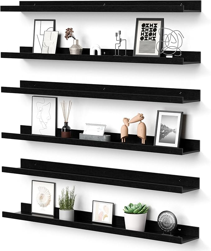upsimples Floating Shelves for Wall, 35.5 Inch Shelves for Decor Storage Set of