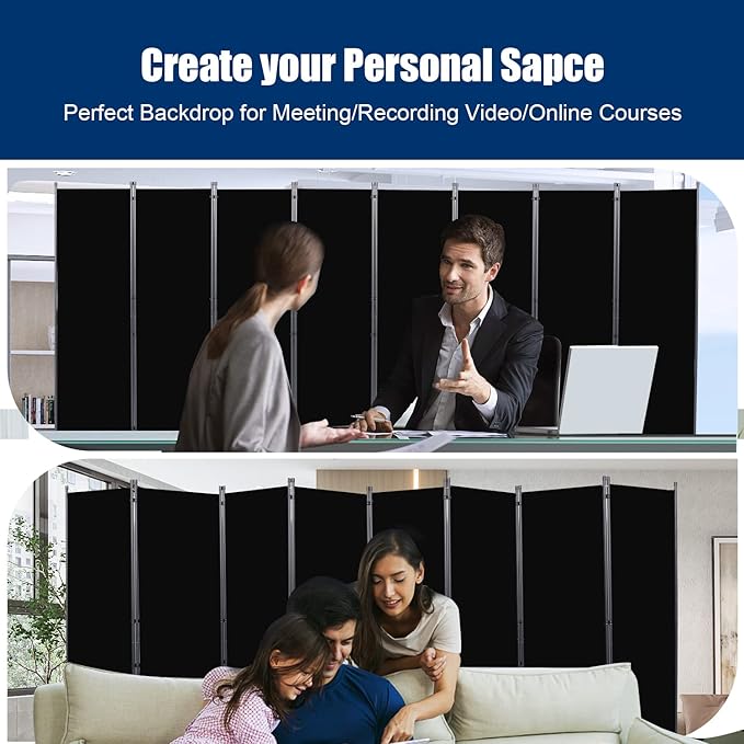 Room Divider 6FT Portable Room Dividers and Folding Privacy Screens, 8 Panel