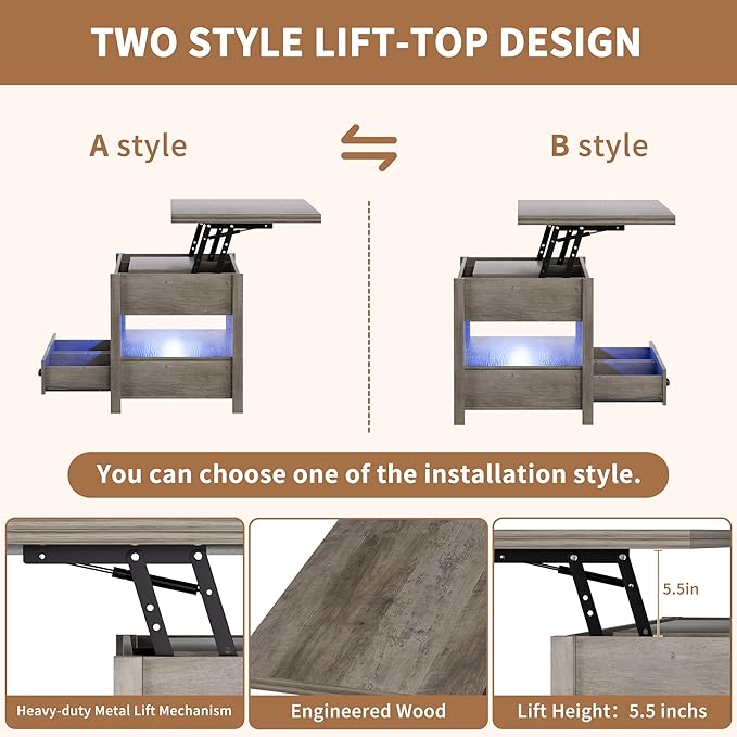 SYESWAY 42'' Lift Top Coffee Table
