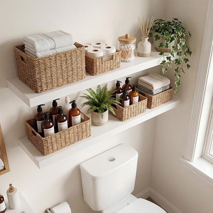 White Floating Shelves Set of 2, 35.43in Wall Mounted Display Ledge Shelves