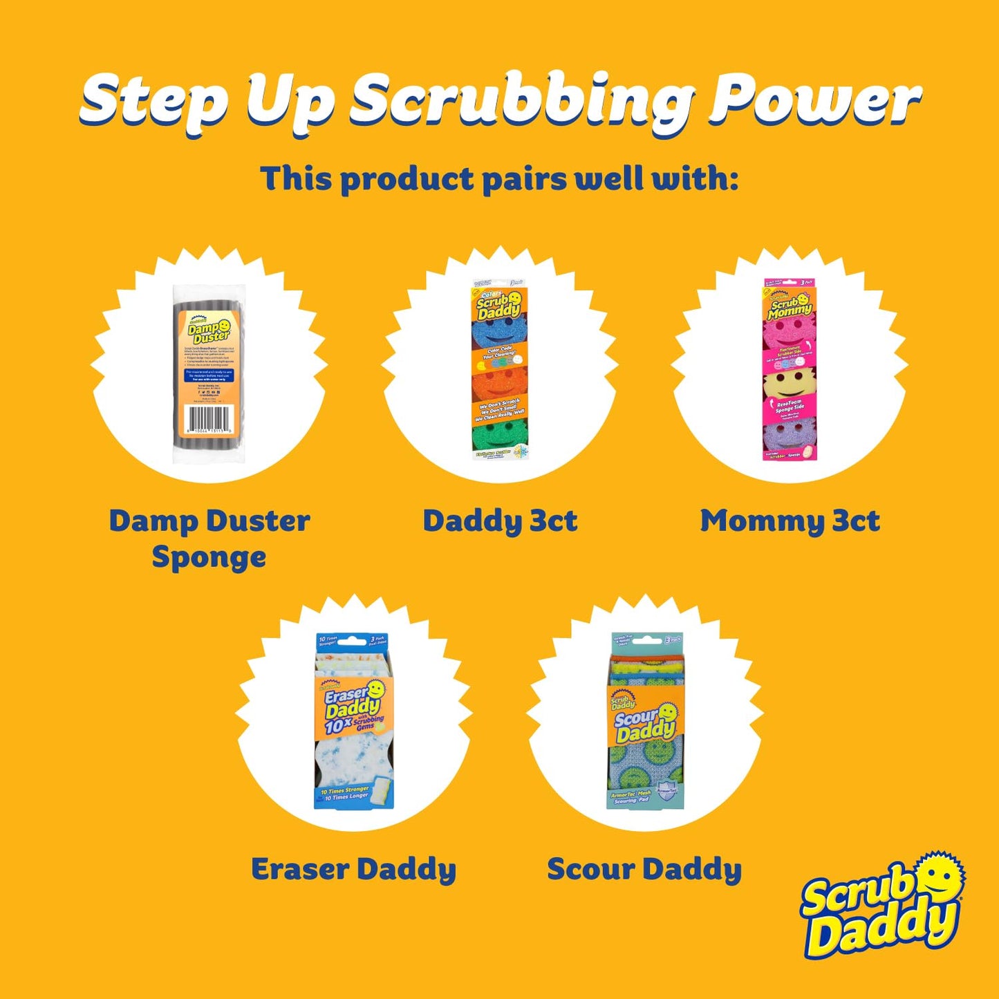 Scrub Daddy Damp Duster Towel - Durable Sponge-Like Dust Cleaner for Multisurface Dusting, Picking Up Pet Hair, Dirt & Grime of All Kinds - Reusable, Soft, Flexible, Absorbent Cleaning Supplies (4ct)