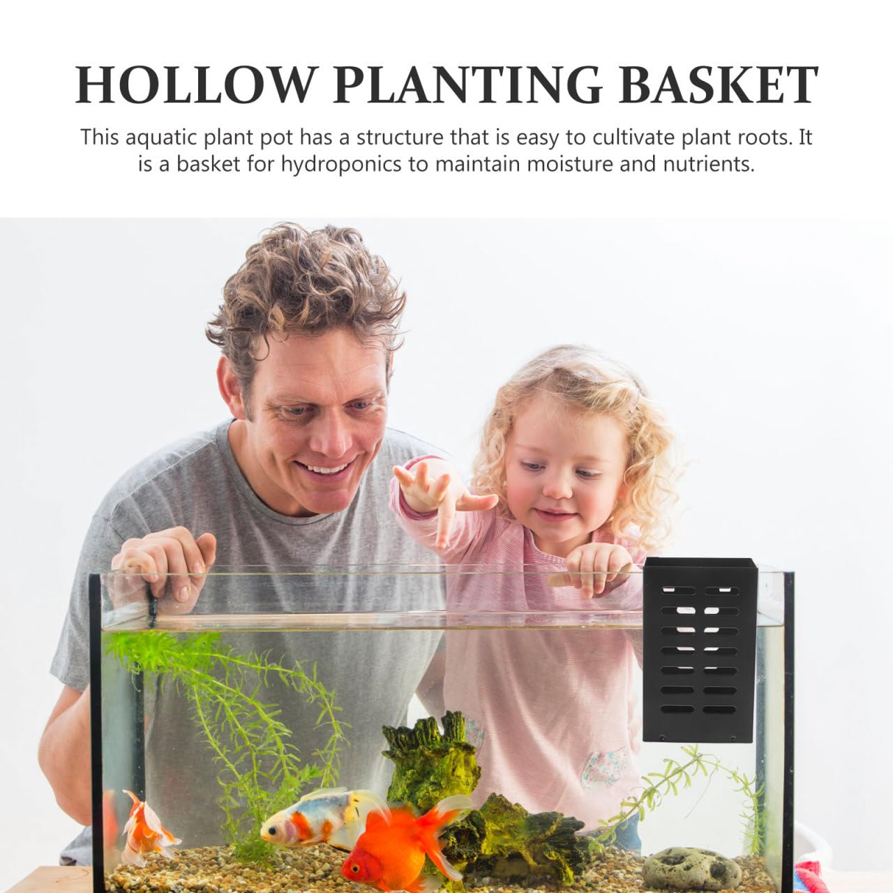 Alasum Aquarium Plant Basket Hanging Pot with Multiple Drainage Holes for Hydroponic Aquatic Plant Cultivation 4.92X3.14X1.77 Inch Fish Tank Planter
