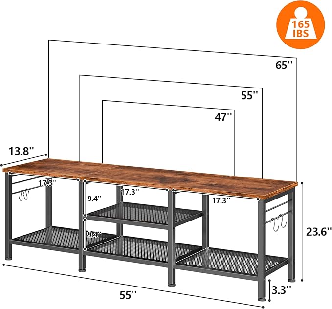 Furologee TV Stand for TVs up to 65 Inch, Entertainment Center