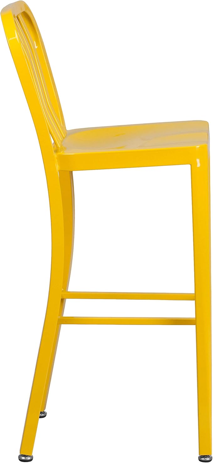 Flash Furniture Commercial Grade 30" High Yellow Metal Indoor-Outdoor Barstool