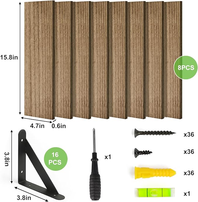 Fixwal Shelves for Room Wall, Width 4.75in Rustic Wood Wall Storage, Floating