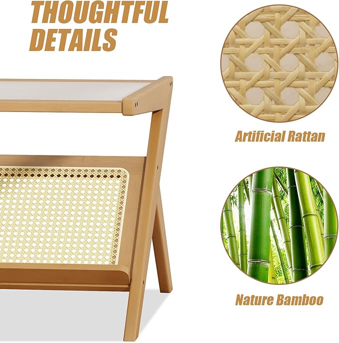 Bamworld Rattan Coffee Table Mid-Century Modern Coffee Table BambooTable
