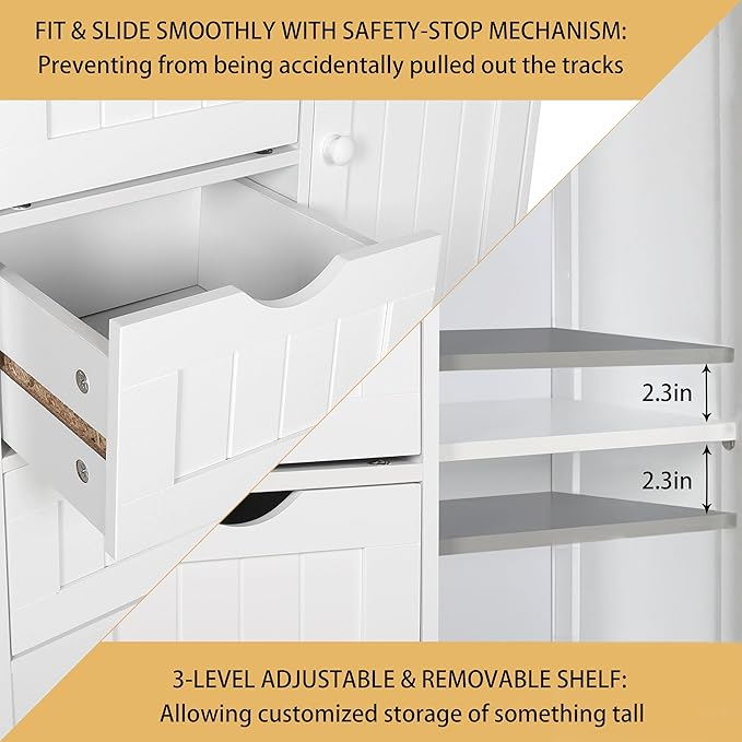 Yardenaler Bathroom Floor Storage Cabinet