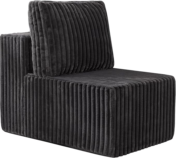 Single Sofa 1 Seat Couch with Deep Seat Memory Foam Cloud Chair with Pillows