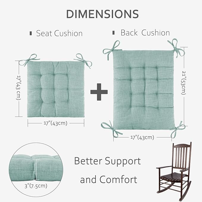 ELFJOY Rocking Chair Cushion Large Rocking Chair Pads