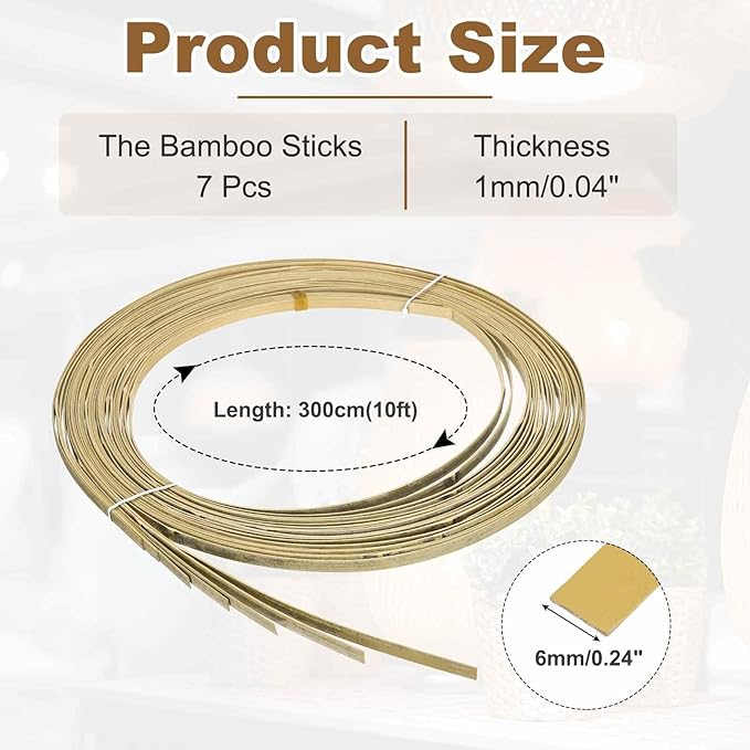 MECCANIXITY 7 Rolls Bamboo Strips