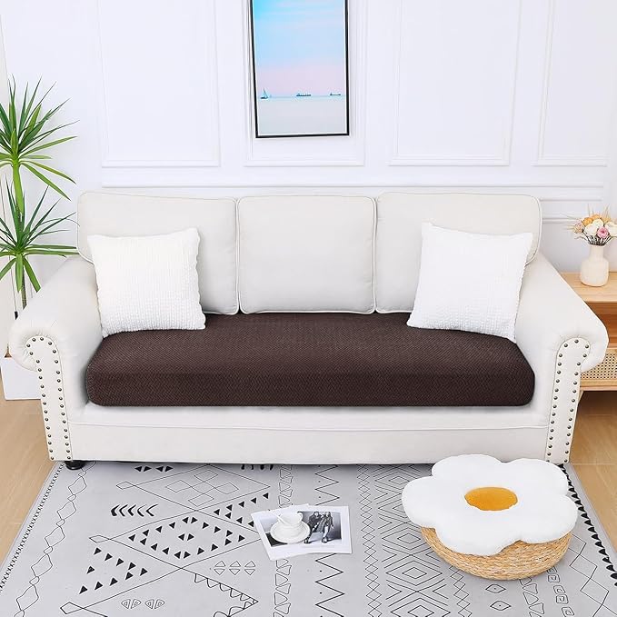 Smiry Waterproof Couch Cushion Covers, Stretch Jacquard Thick Sofa Cushion