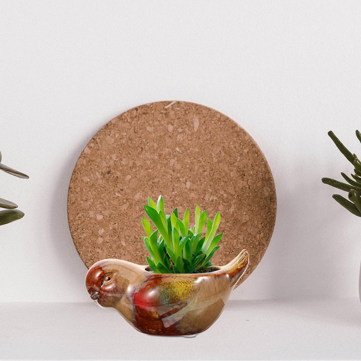 Angoily Ceramic Succulent Pot Bird Shaped Planter for Indoor Plants Small Clay Flowerpot for Home Desk Garden Decorative Plant Container