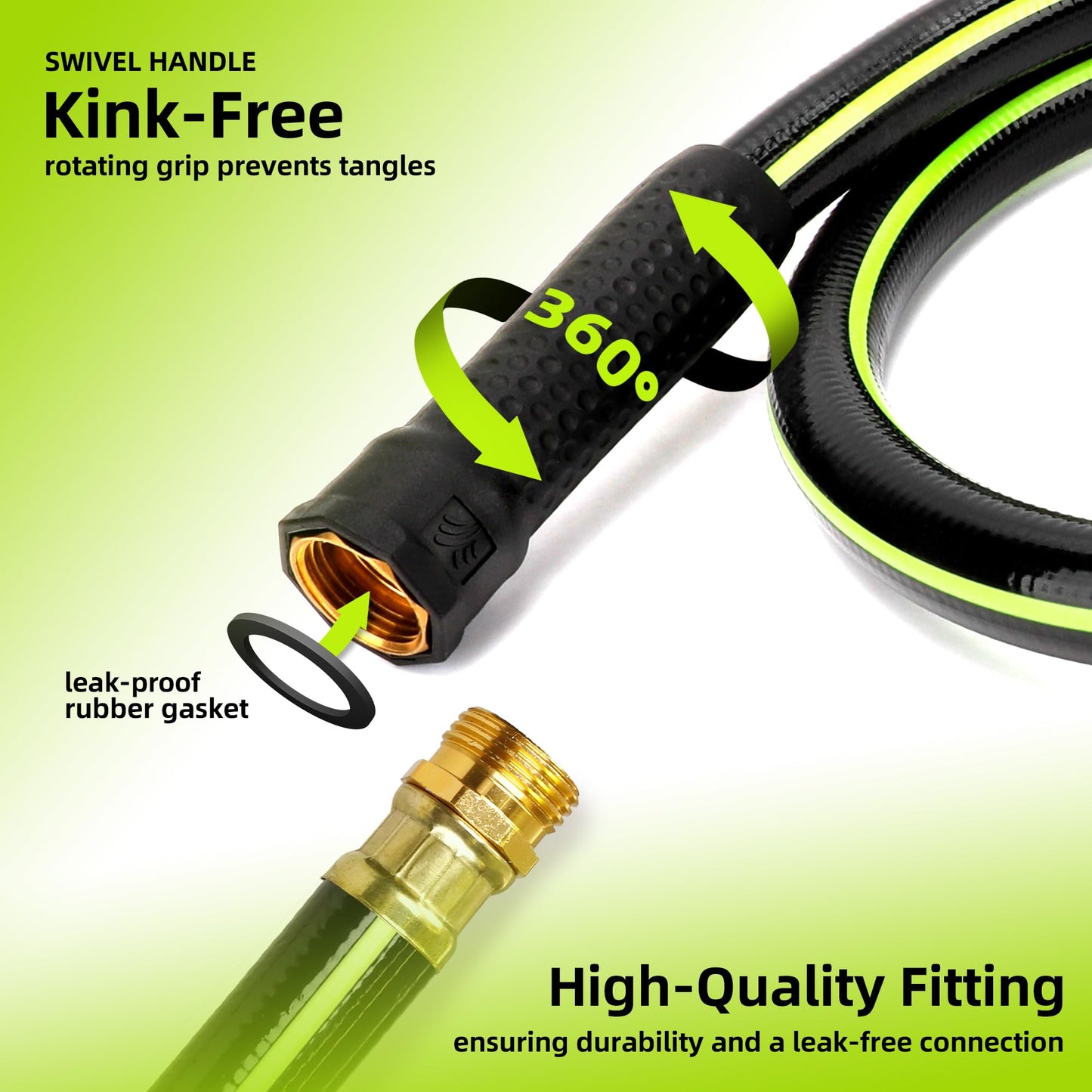 Worth Leader Short Garden Hose 3/4 in. x 4 ft. - Heavy Duty Lightweight PVC Water Hose - Flexible, No Kink, Leakproof, Male to Female Fittings - 200PSI Work & 500PSI Burst, for Lawn & Commercial Use