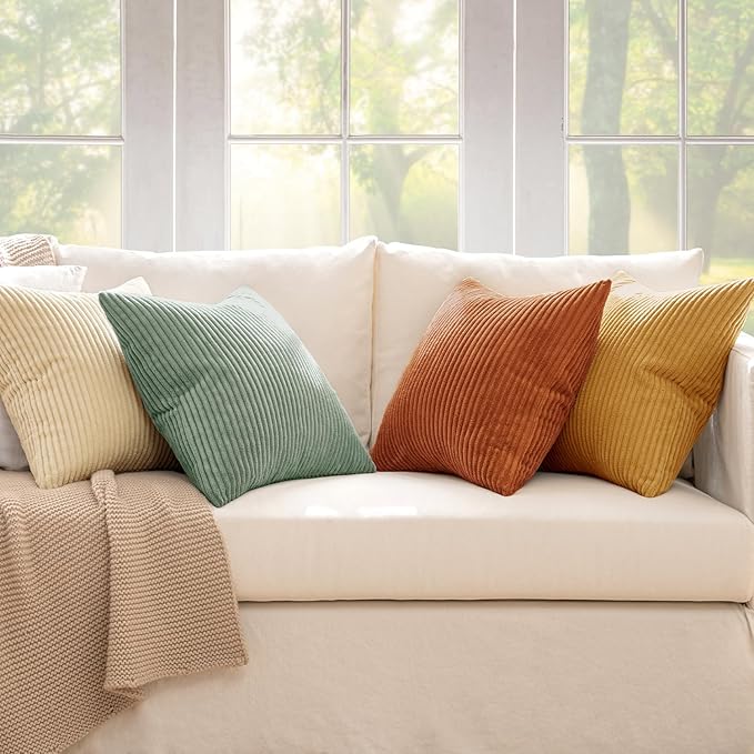 MIULEE Boho Farmhouse Throw Pillow Covers 18x18 Inch Set of 4 Summer Modern
