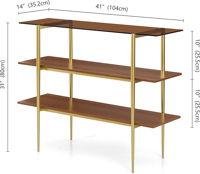 LumFurn Glass Console Table for Living Room, Foyer & Entryway, L41 x W14 x H31