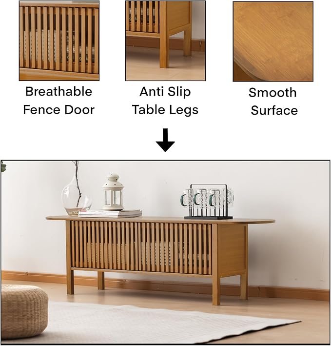 Bamboo TV Stand for TVs up to 65", Accent Entertainment Center
