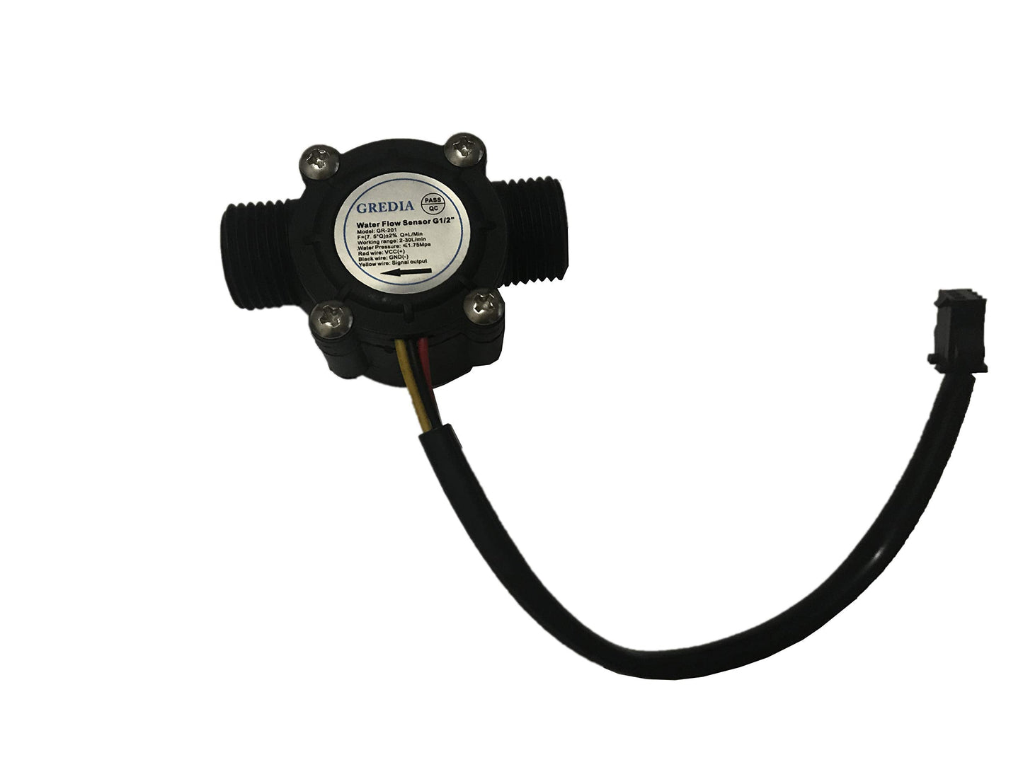 GREDIA Digital LCD Display Quantitative Controller Water Control + 1/2" Hall Effect Flow Sensor Flowmeter + 1/2" Solenoid Valve N/C Normally Closed +24V Power