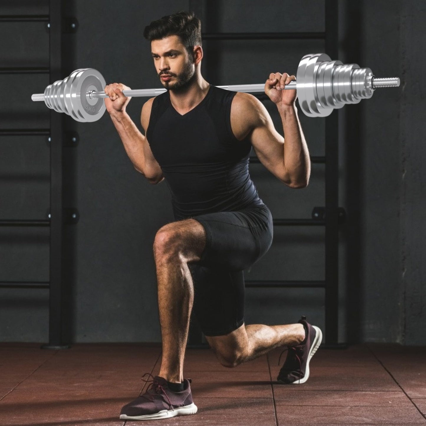 VIVITORY Fitness Dumbbells Set, Adjustable Weight Sets up to 11/22/44/66/110 lbs, with Metal Connecting Rod Used As Barbell, Chromed Weights, Hardcover Gift Box, Home Gym Work Out Training Equipment
