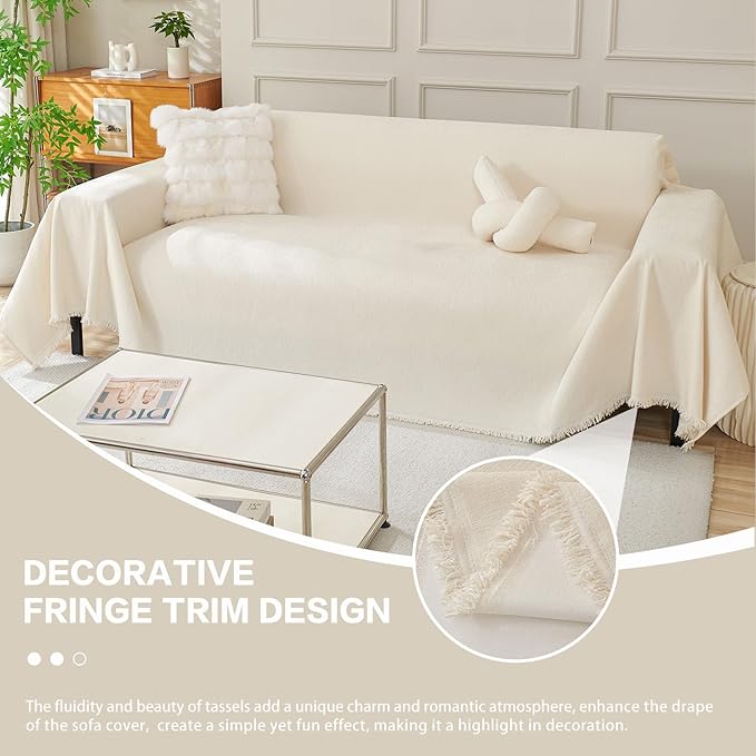 DREAMINGO Sofa Covers Washable Thick Chenille Couch Cover
