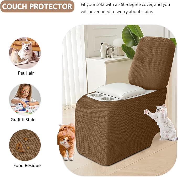 ALIECOM Recliner Sectional Couch Covers L Shape Stretch Corner Reclining