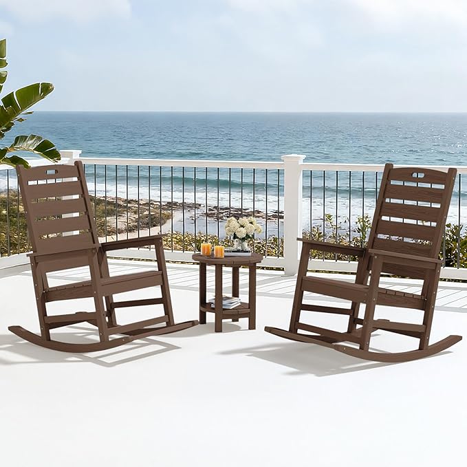 SERWALL Outdoor Rocking Chair, Oversized Rocking Chair