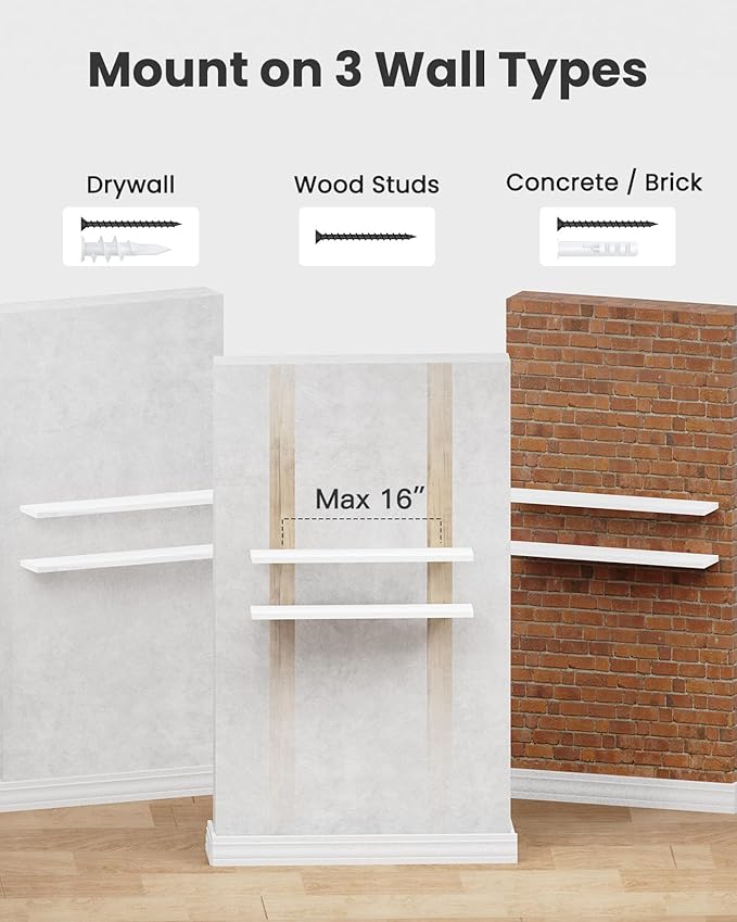 AMADA HOMEFURNISHING Floating Shelves Wall Mounted, 32 x 7 Inch Wall Shelves
