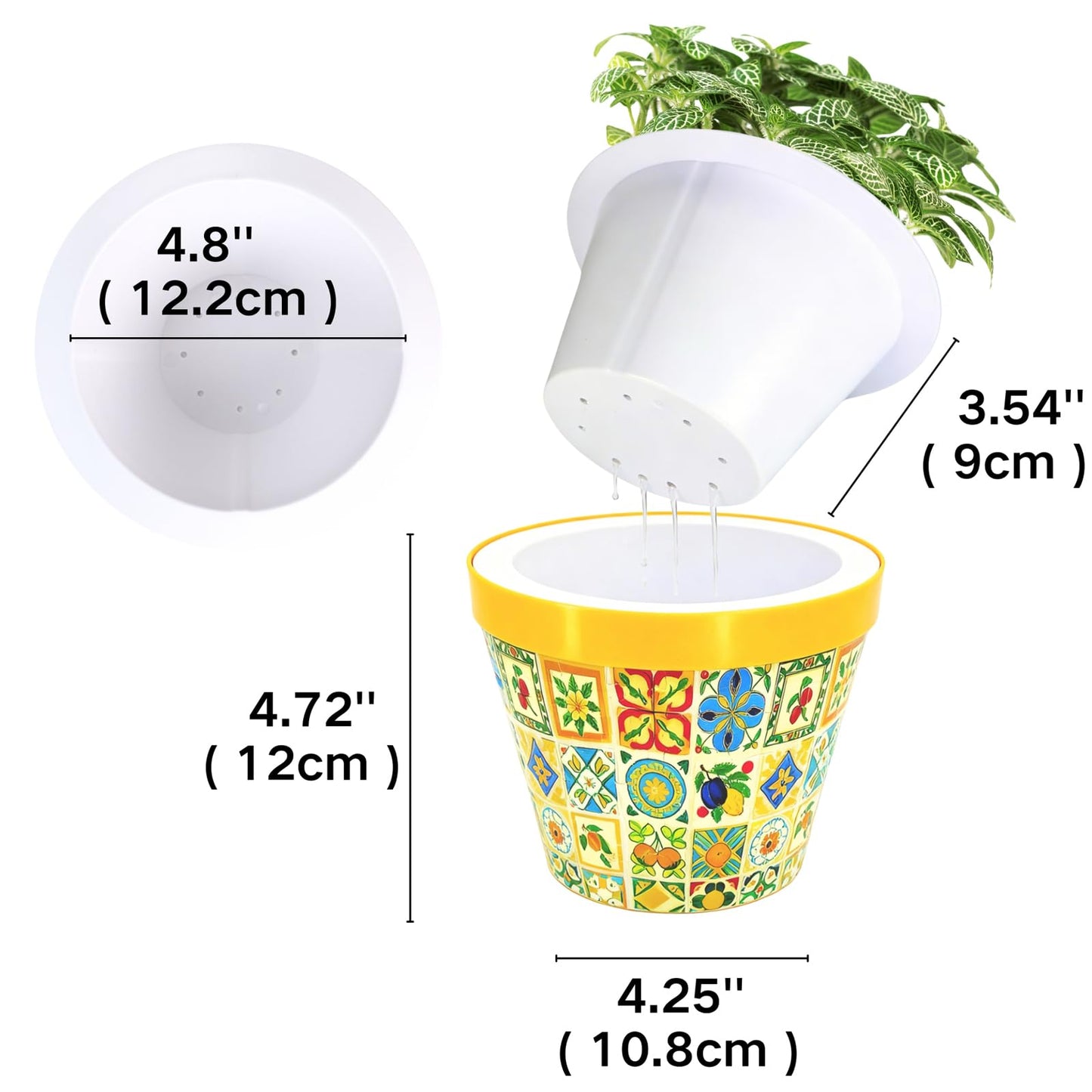 GREENPARA 5-inch 3D Puzzle Garden Planter Cute Decorative Flower Pot Plant Container Mediterranean Mosaic Home Decor for Kids Indoor Cactus, Succulents with Blank Gift Card and Coaster