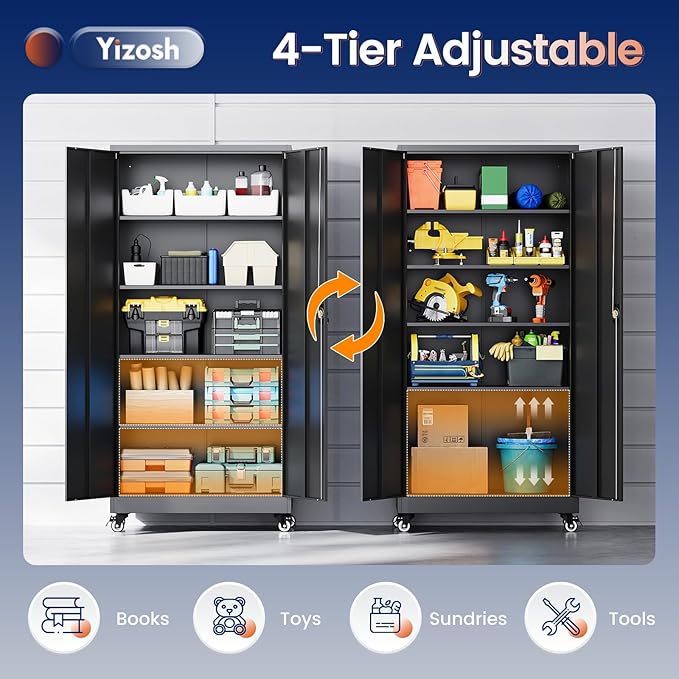 Yizosh Metal Garage Storage Cabinet