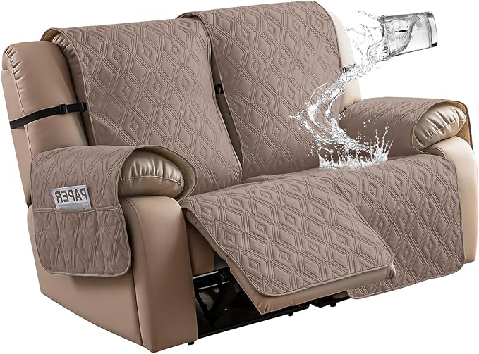 Genina Waterproof Loveseat Recliner Cover Non-Slip, Sofa Cover