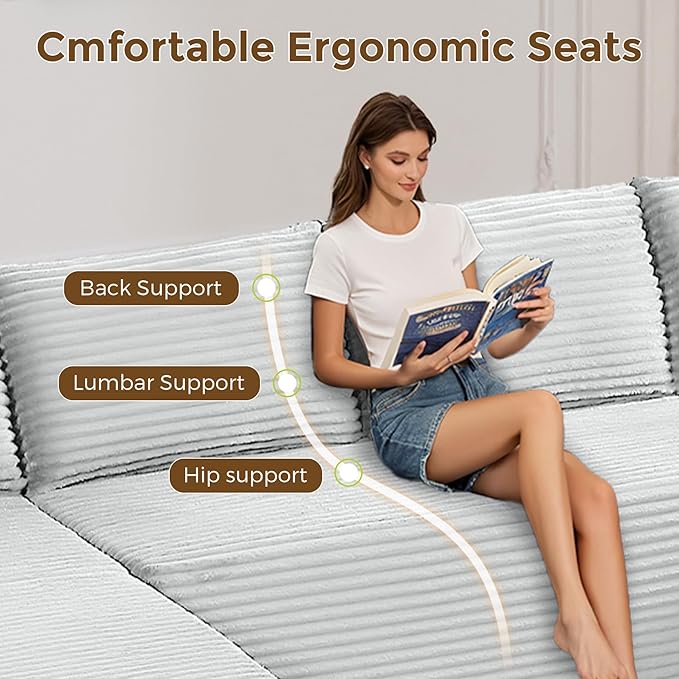 133" Oversized Cloud Boneless Sofa Couch