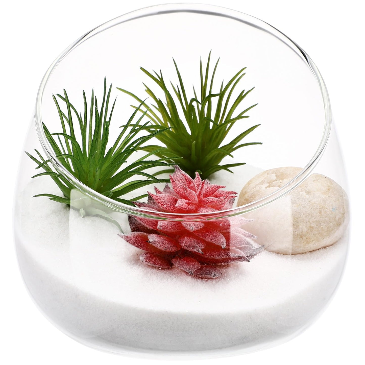 Yardwe Micro Landscape Ecological Bottle 4.72 Inch Clear Glass Vase Terrarium Jar for Succulents Moss Air Plants Home Decor Indoor Gardening Ornament